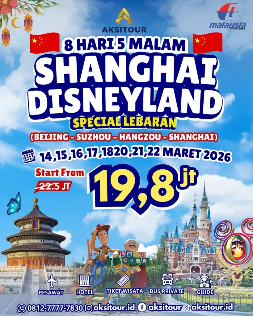 Shanghai Disneyland 8 Hari 5 Malam